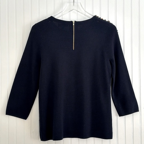 J. Crew Jeweled Crewneck Sweater Navy - Picture 6 of 6